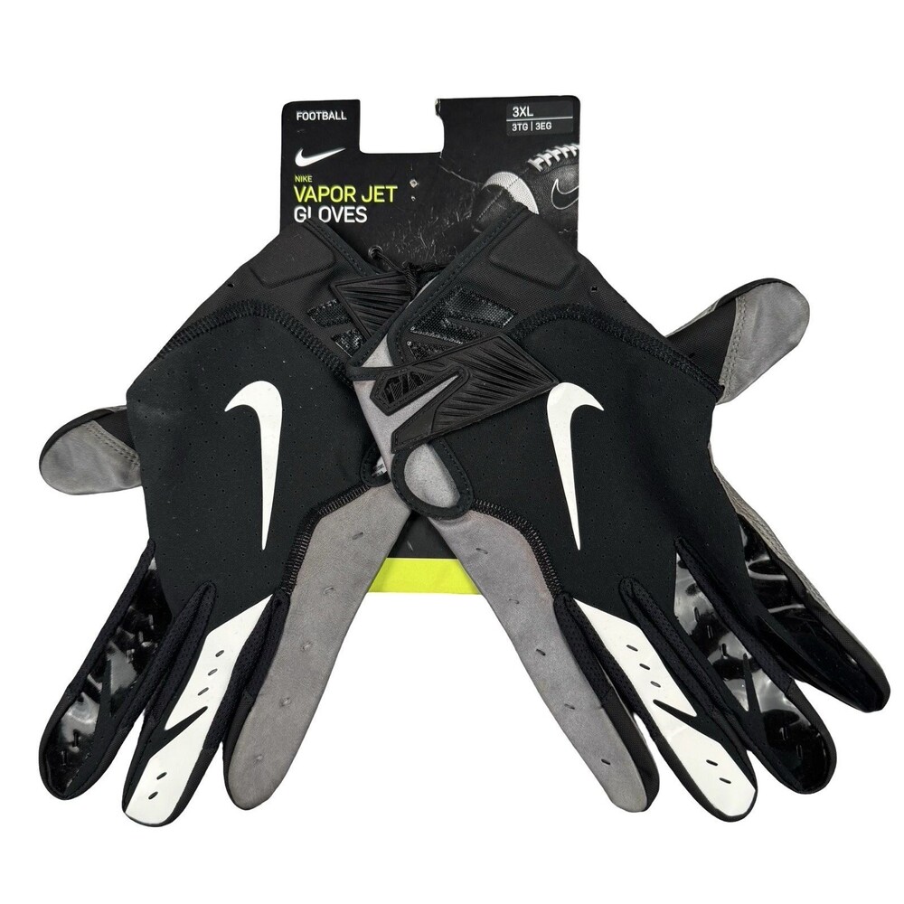 Nike Size 3XL Football Gloves Leather Vapor Jet 5.0 NFL Black PGF665-017 New
